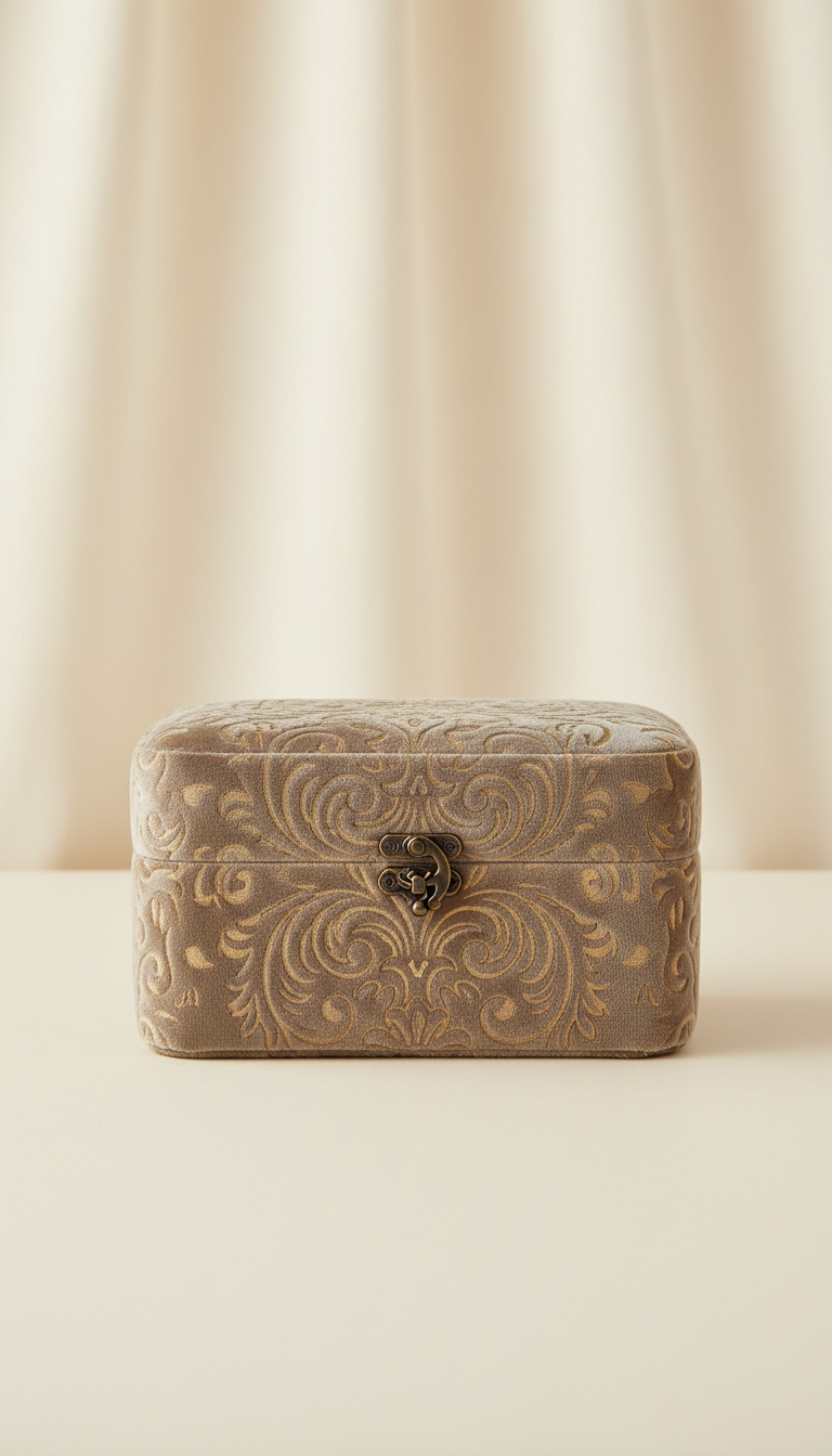 Silk-Lined Jewelry Box with Lock