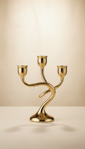 Gold-Plated Candle Holder Pair