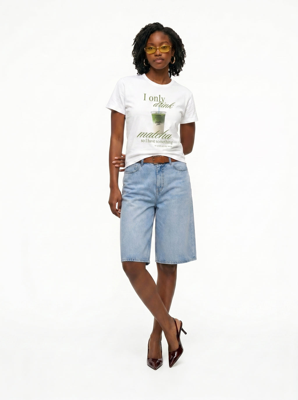I Only Drink Matcha Women's Tee | Cute Matcha Graphic T-Shirt