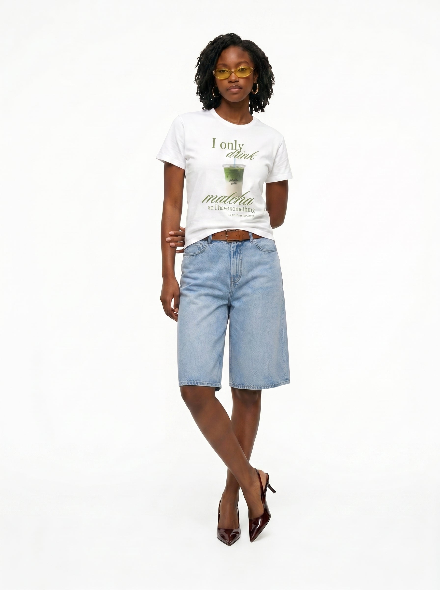I Only Drink Matcha Women's Tee | Cute Matcha Graphic T-Shirt